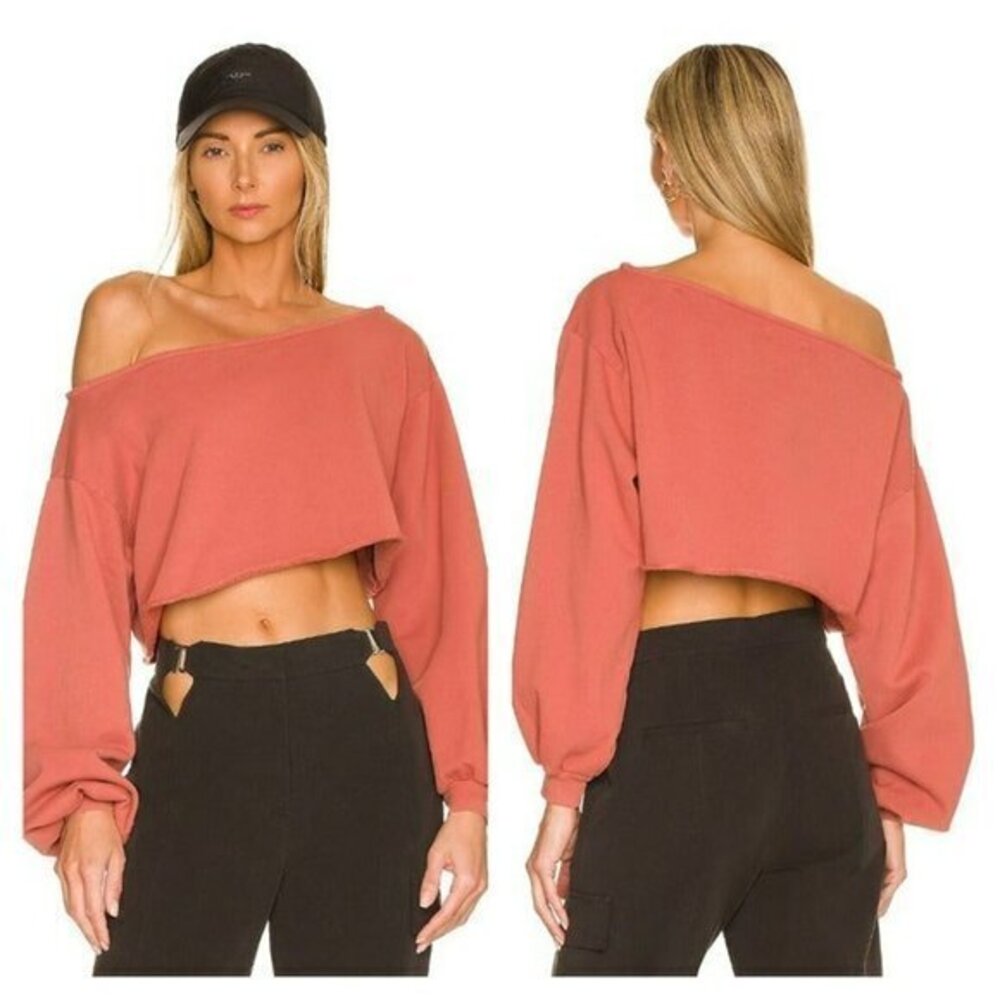 Lovers and Friends Brie Cropped Sweatshirt - Terracotta